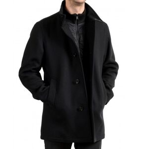 Hugo Boss Men's Black Wool Coat